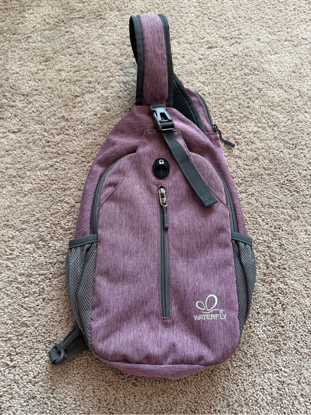 Waterfly Purplish Pink Sling Backpack for Women